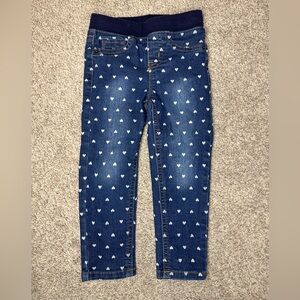Cat & Jack Navy Heart Pattern Jeggings 3T